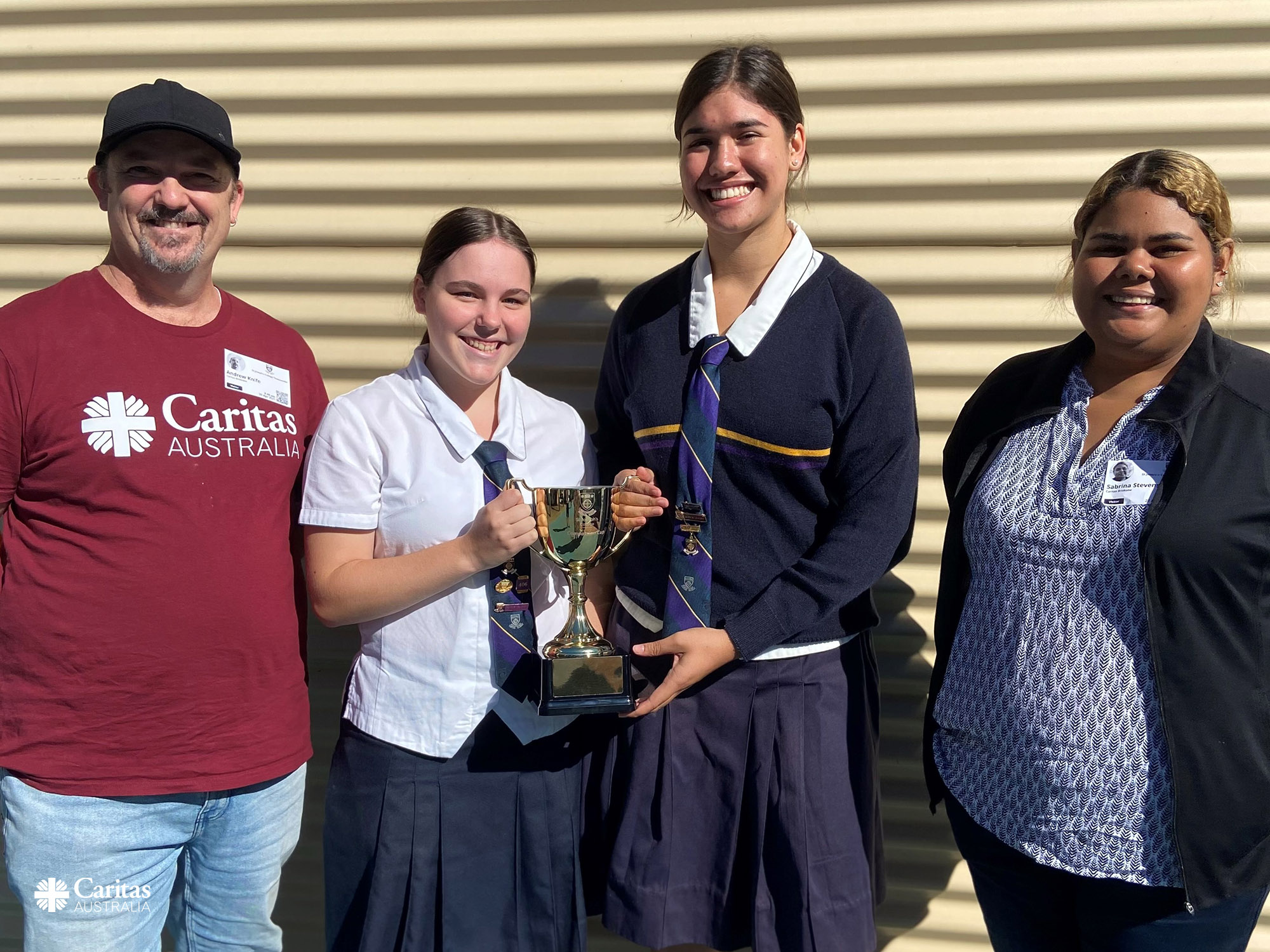 Caritas Australia staff with School House Captains