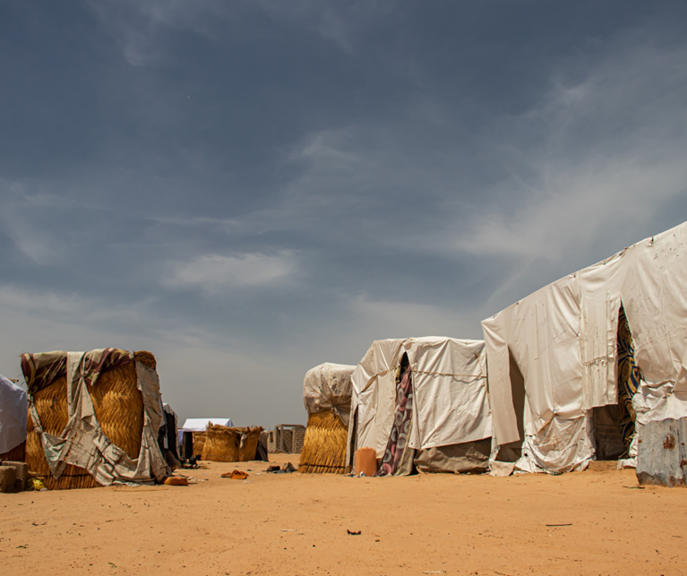 Refugee camp in Africa, full of people who took refuge due to insecurity and armed conflict. Photo Shutterstock