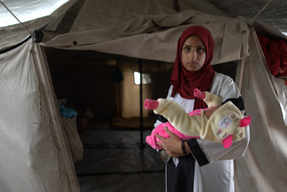 Yasmine a mother of two gave birth to her baby in a refugee camp in Gaza, photo credit Trocaire
