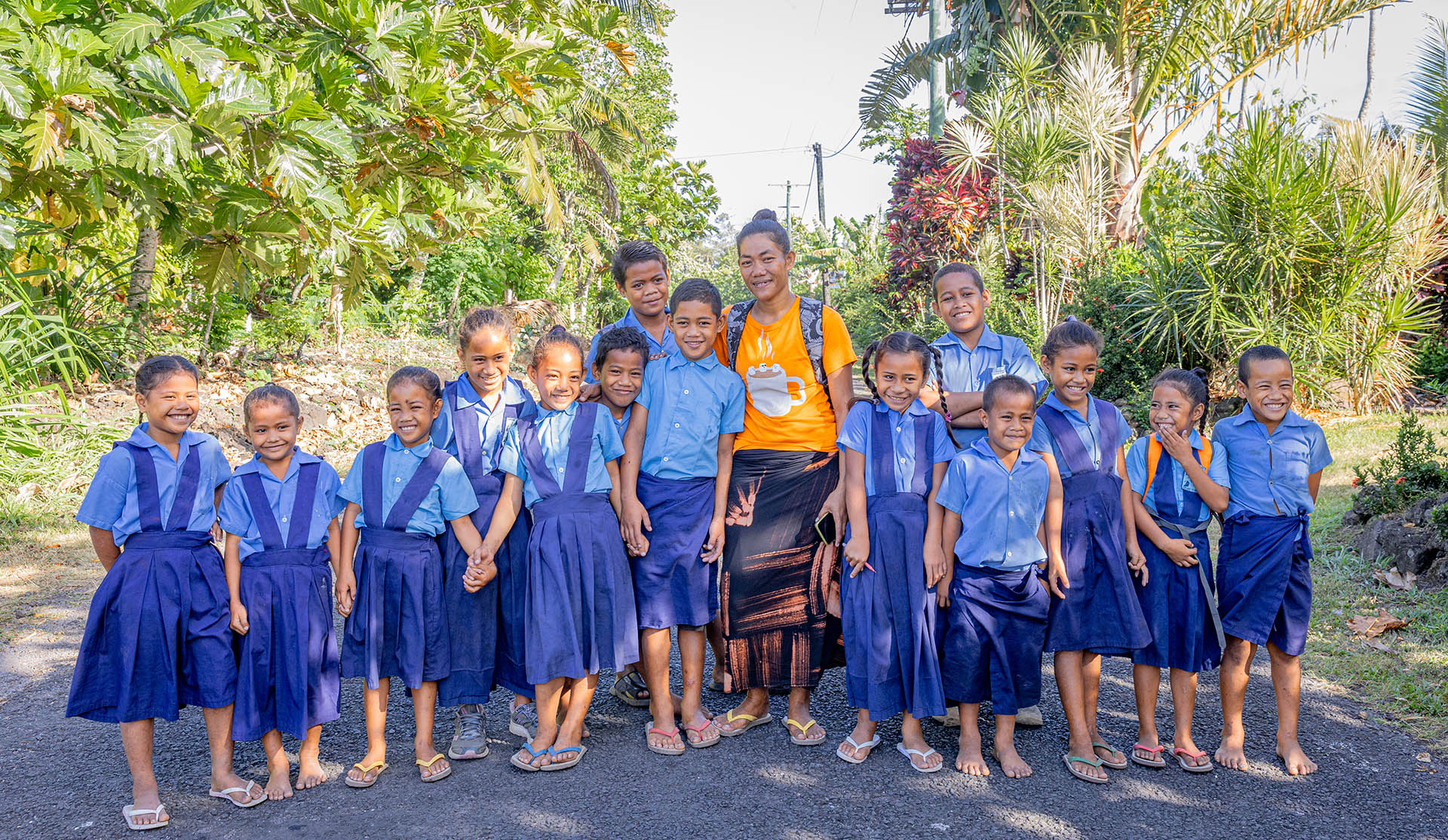 Samoa Students Going To School