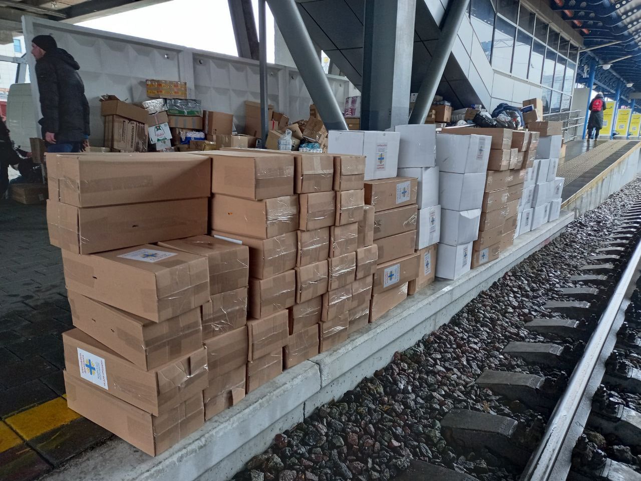 Humanitarian Aid Supplies At The Central Railway Station In Kyiv. Photo Caritas Ukraine