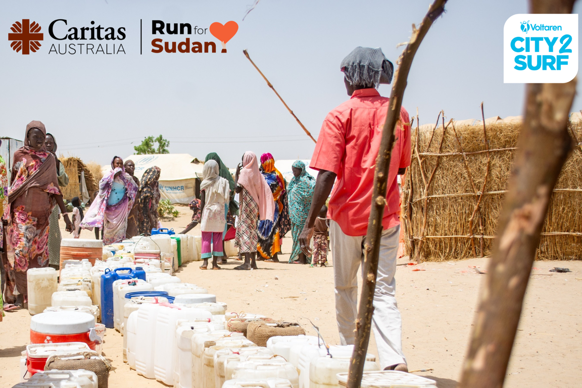 Run for Sudan with Caritas Australia for City2Surf 2026 photo of a transit camp in Sudan credit to CAFOD.png