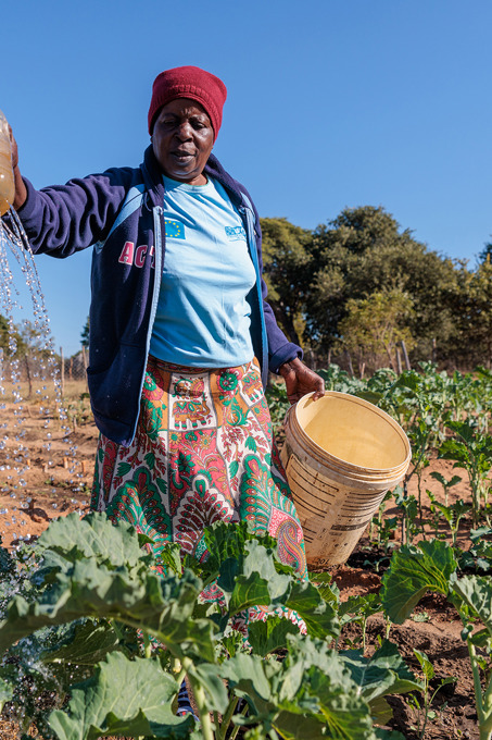 Priscilla Watering Vegetable Garden