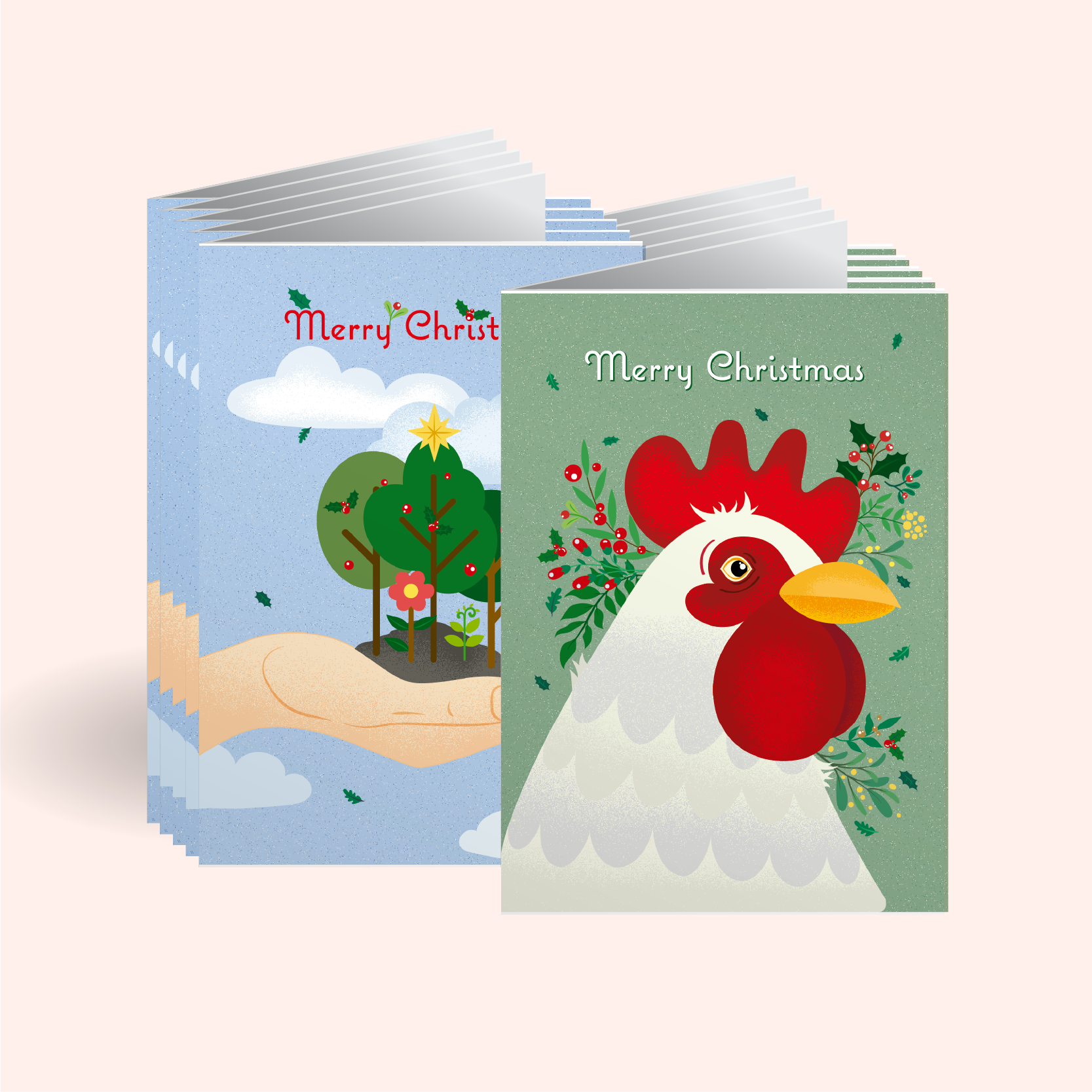 Global Gifts X MAS Product Tiles E Cards Christmas Card Food Theme Set G Card Mockup