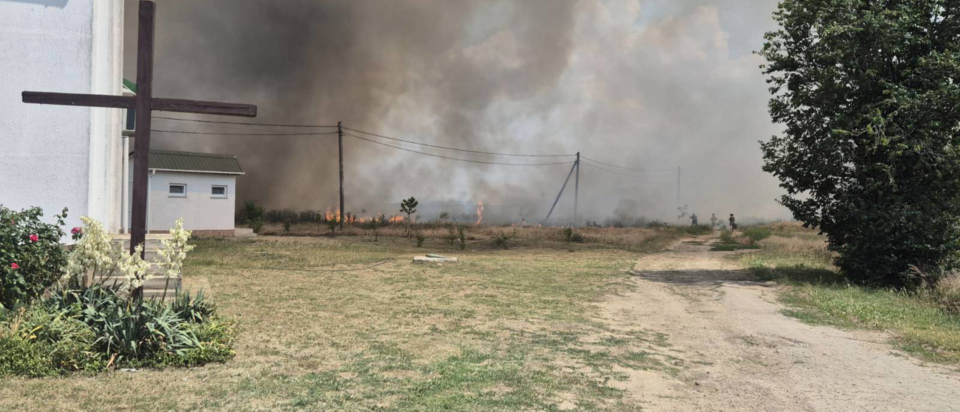 Enemy Shelling Sparks Fire Near Caritas Office in Kherson Region Credit Caritas Ukraine.jpg