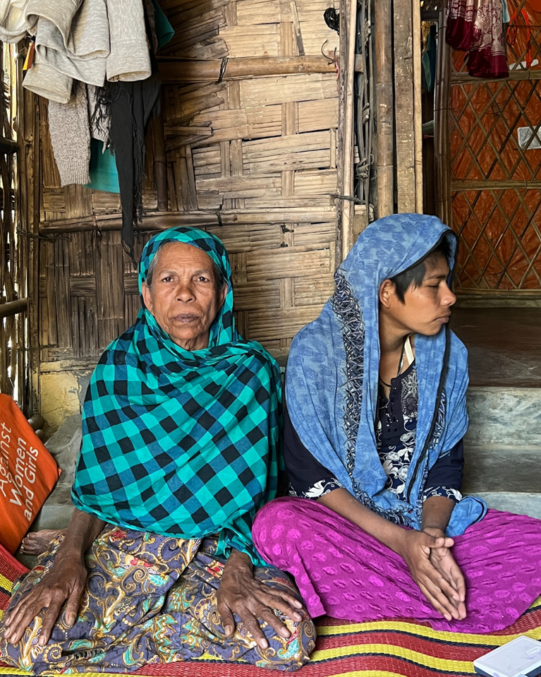 Sakina and her family in Cox's Bazar appreciate the installation of an accessible latrine. Photo: Jessica Stone/Caritas Australia