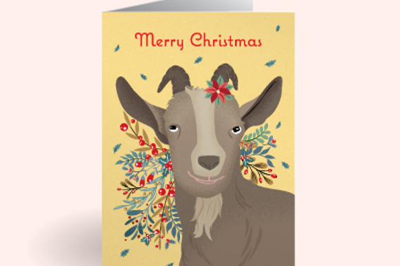GG X MAS Product Files E Cards Goat Card Mockup