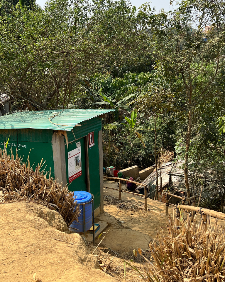View of a latrine in Cox's Bazar refugee camp. Photo: Jessica Stone/Caritas Australia