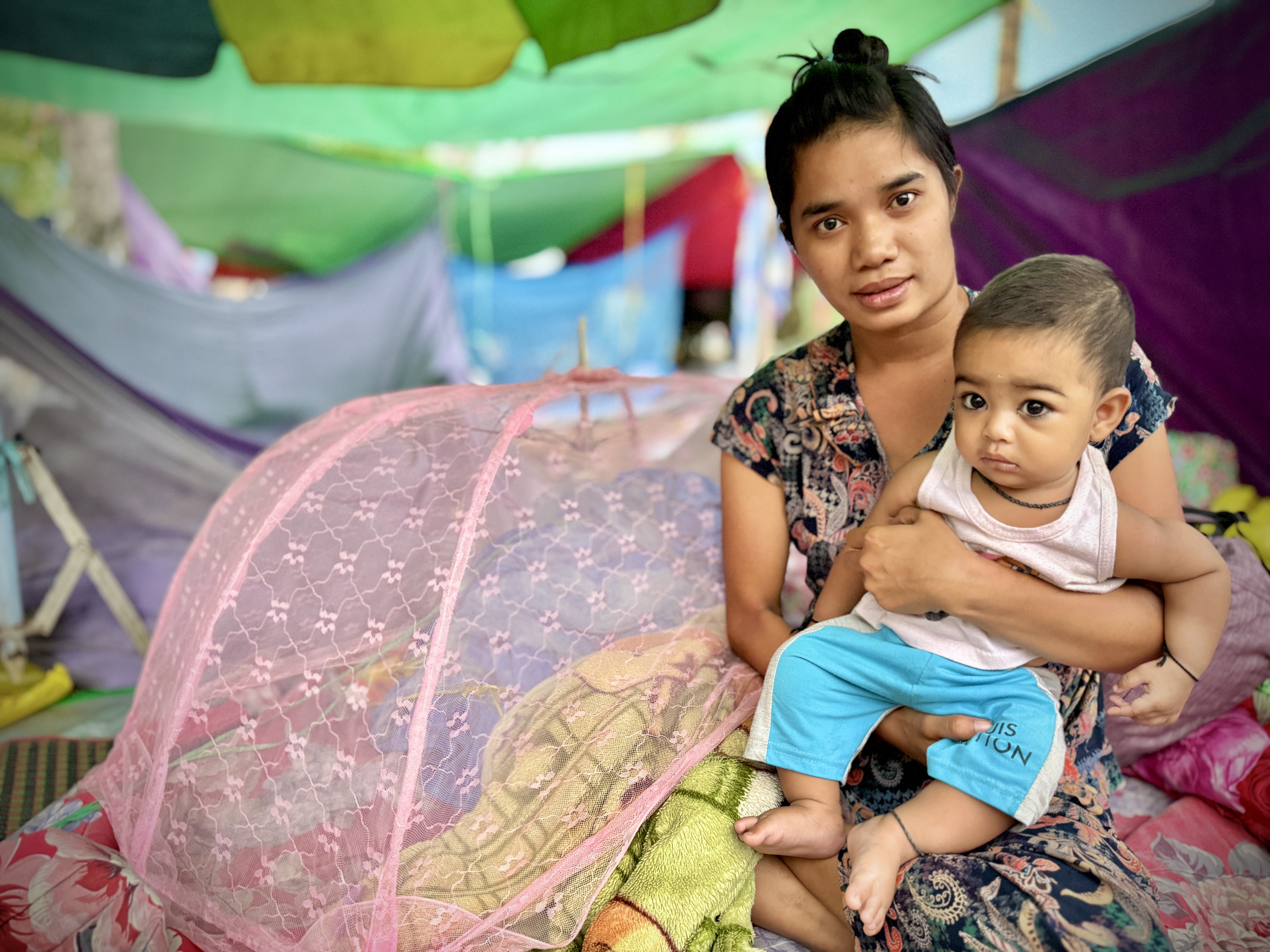 Daw Hla Hla And Her Son In Temporary Shelter Following The Myanmar Earthquake 2 Photo Credit Benny Manser For Caritas