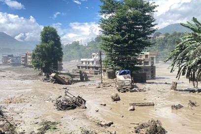 Onlinekhaber (Flood Affected Area Damaged Houses At Nuwakot Dhungebazar) 1