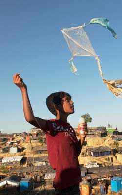 39102200012 A762cd7273 O Child Playing With A Kite Made From Plastic Bags Daily Life In The Kutubalong Camp Close To Cox's Bazaar