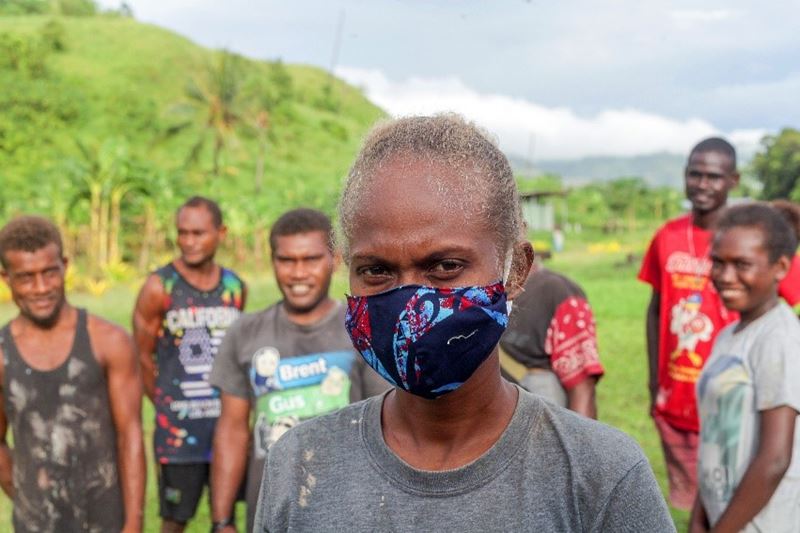 Margret Wearing Face Mask In The Solomon Islands