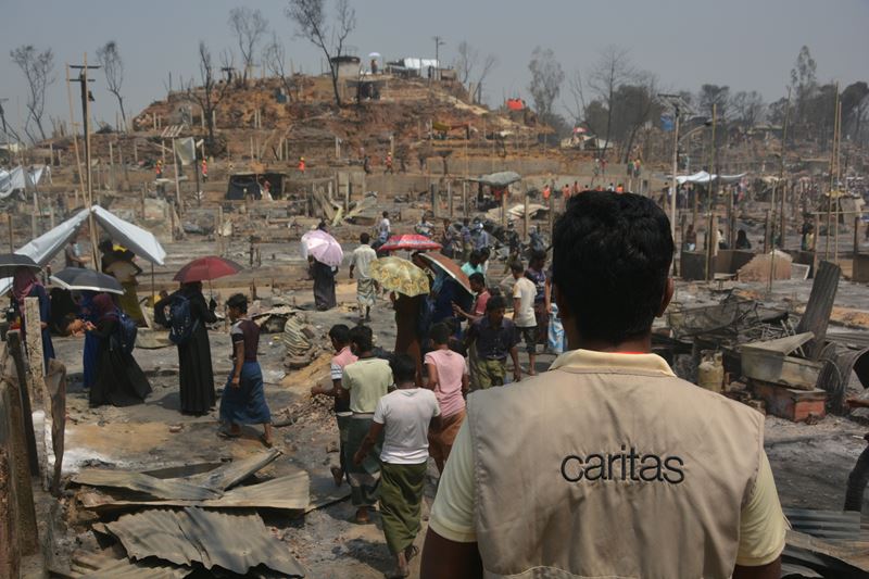 Caritas Bangladesh Staff Member Assesses The Damage In Cox's Bazar. Photo Anthony Caritas Bangladesh