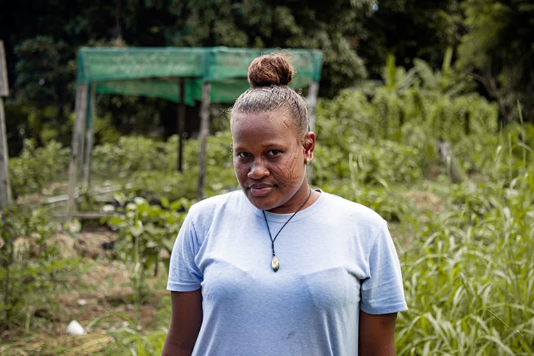 Rose learnt how to take care of the chicken farm as part of her training.  Photo: Caritas Australia Solomon Islands