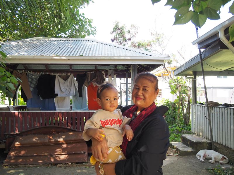 Tupou and her grandson