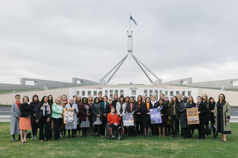 Micah Women's Delegation at Parliament House advocating for food prevention package in the worst affected hunger hotspots. Photo: Micah Australia