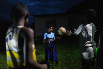 Solar Lights Lighting Up A Village In Fiji