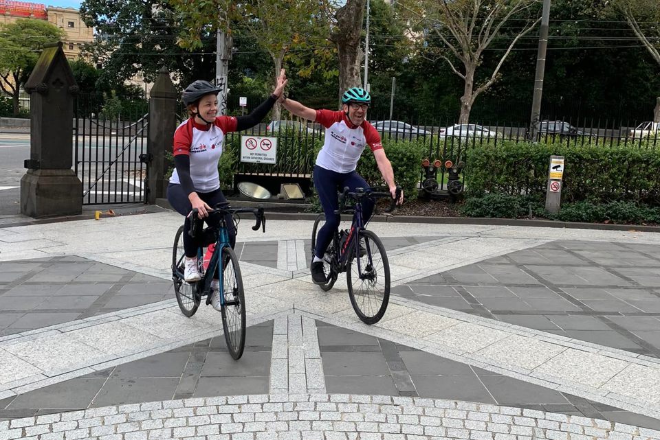 Kirsty And Richard As They Crossed The Finish Line In Melbourne. Photo Caritas Australia