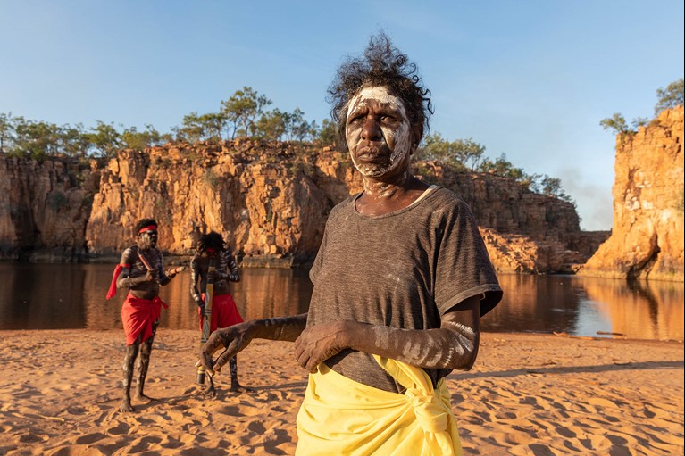Janice is a traditional dancer who tells stories through movements handed down over generations. Photo: Richard Wainwright/Caritas Australia