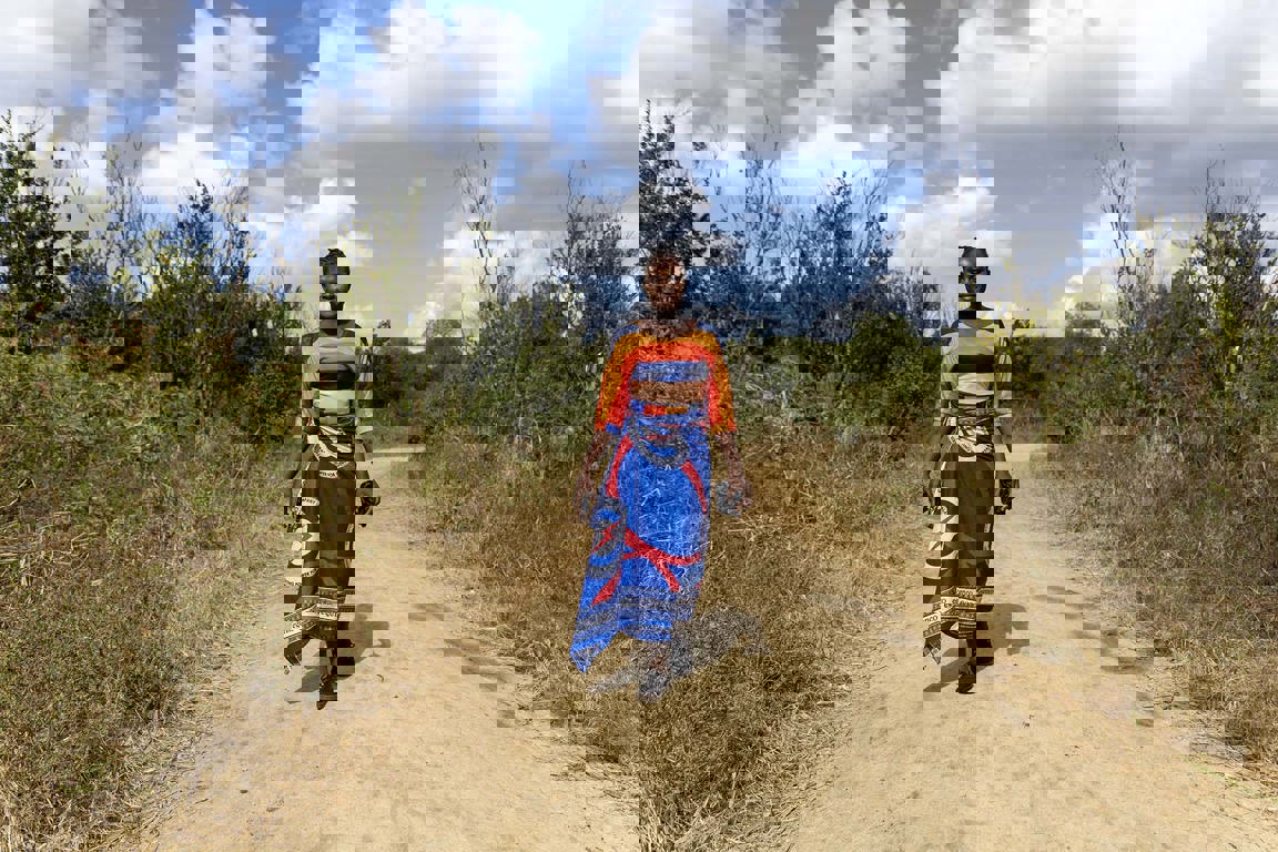 Memory Walking In Her Village