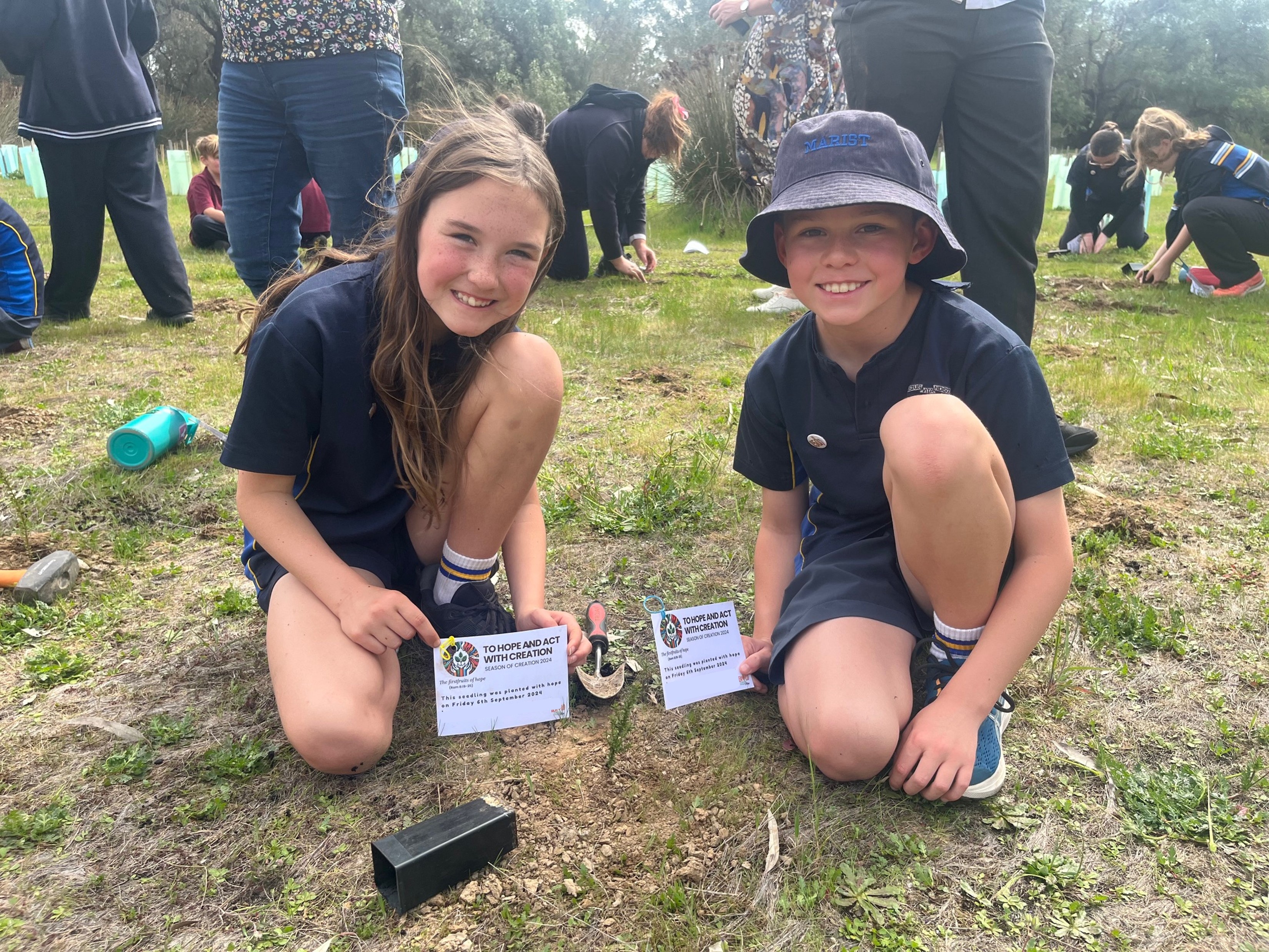 Students Planting After Attending Season Of Creation Mass In Sandhurst Diocese. Photo Credit Kerry Stone
