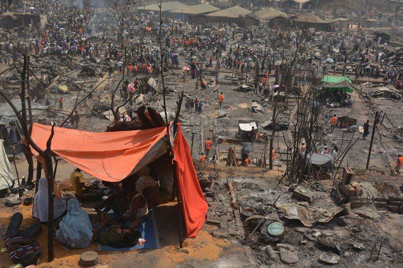 Camp Residents after fires in Cox's Bazar, Bangladesh