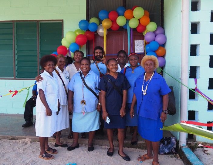 Matron Florence Copland With Staff From Lemakot Health Centre At A Reopening Ceremony Following The Completion Of A New Roof Photo Credit Caritas Australia