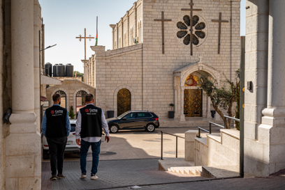 Caritas Jerusalem Staff Walk Near The Church Of Saint George In Taybeh Prior To The Attack Photo Credit Caritas Jerusalem