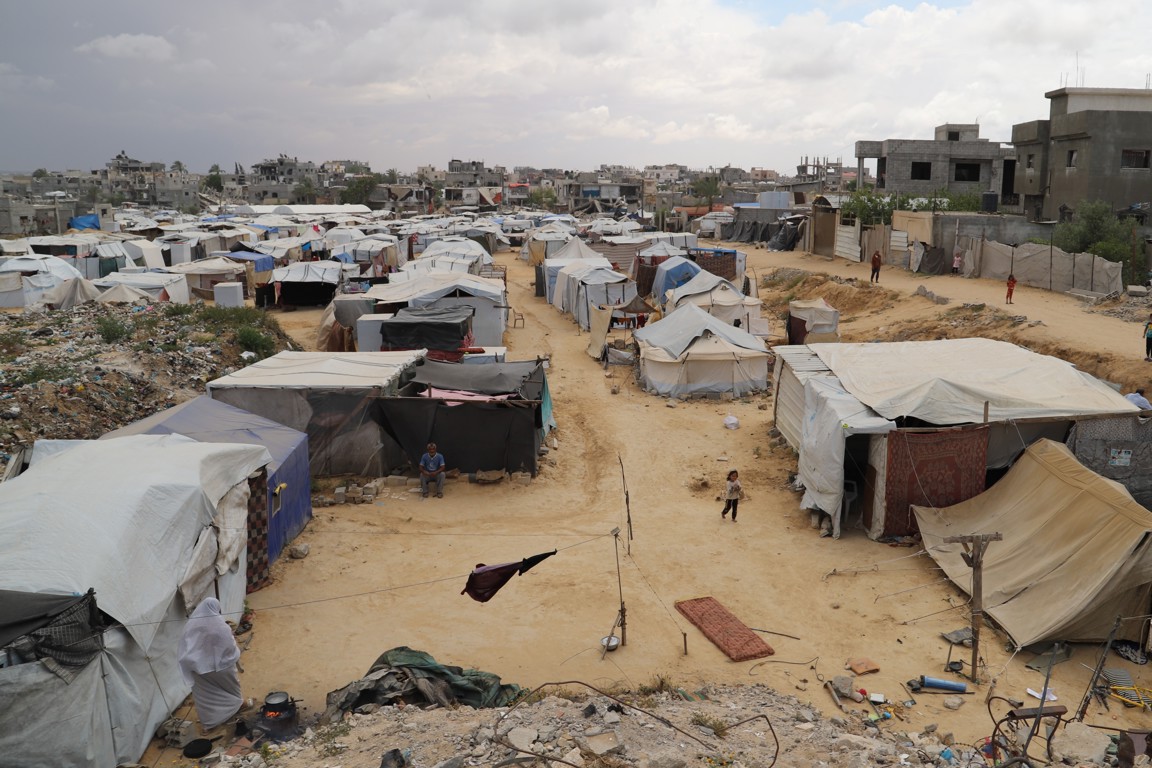 Aerial View Of A Shelter Site In The South Of Gaza Supported By Caritas Partners Photo Credit CRS