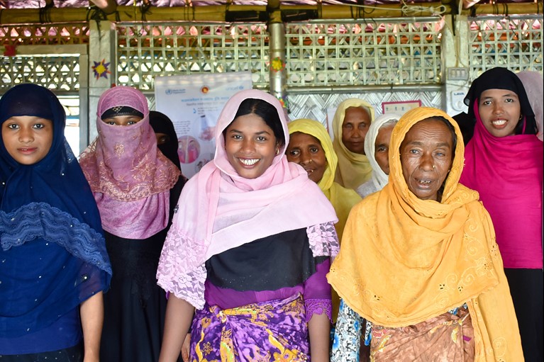 Jamila at a Women Friendly Space in Bangladesh. Photo credit: Richard Wainwright/Caritas Australia.