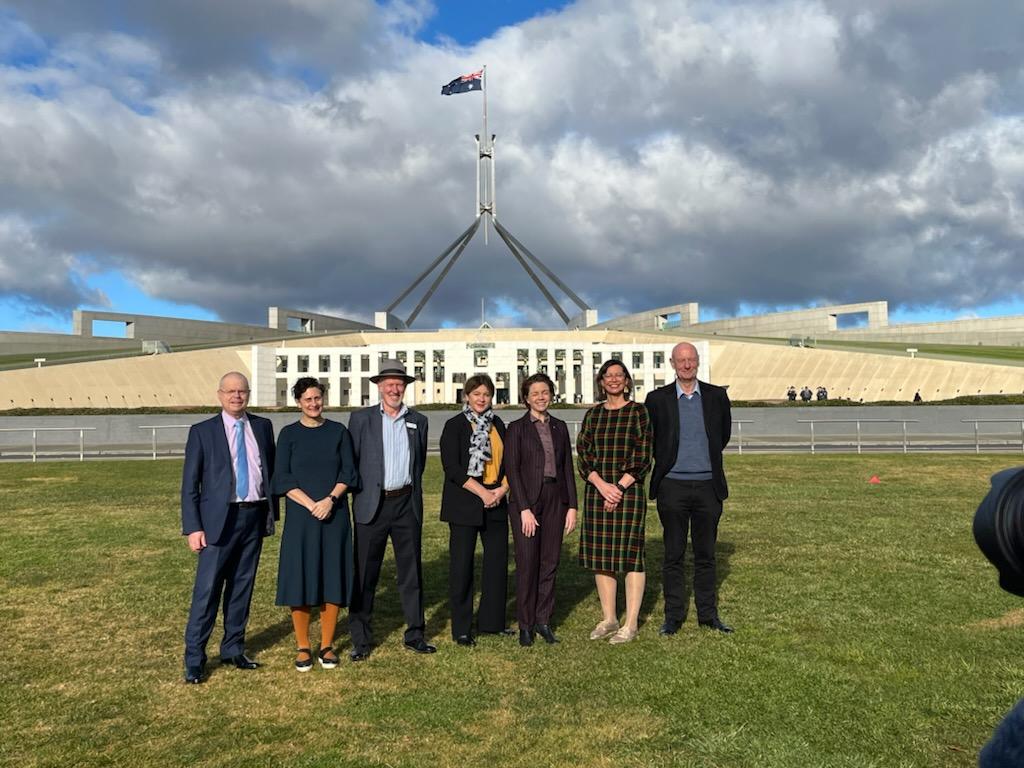 Caritas Australia CEO Kirsty Robertson with the Help Fight Famine Delegation in Canberra calling on the Government for urgent humanitarian action. Photo Credit Caritas Australia