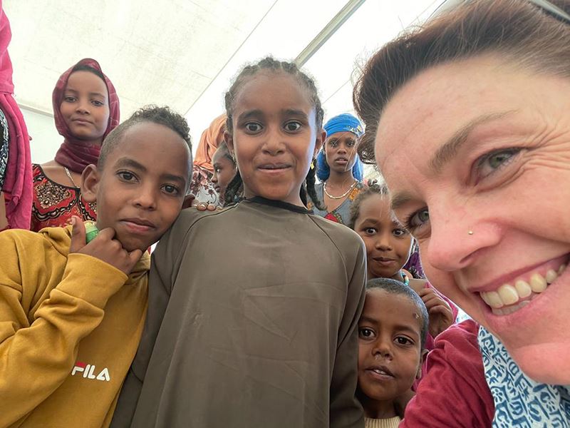 Kirsty Meeting Children In Ethiopia During Her Visit To Drought Affected Communities