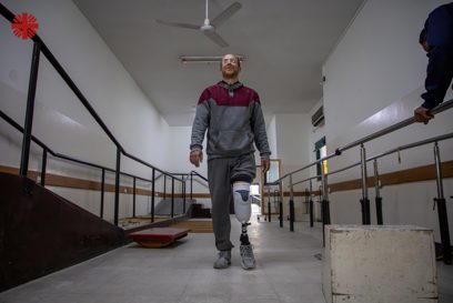 A Man Walks With A Prosthetic Leg Provided By A Caritas Backed Program Photo Credit Caritas Jerusalem